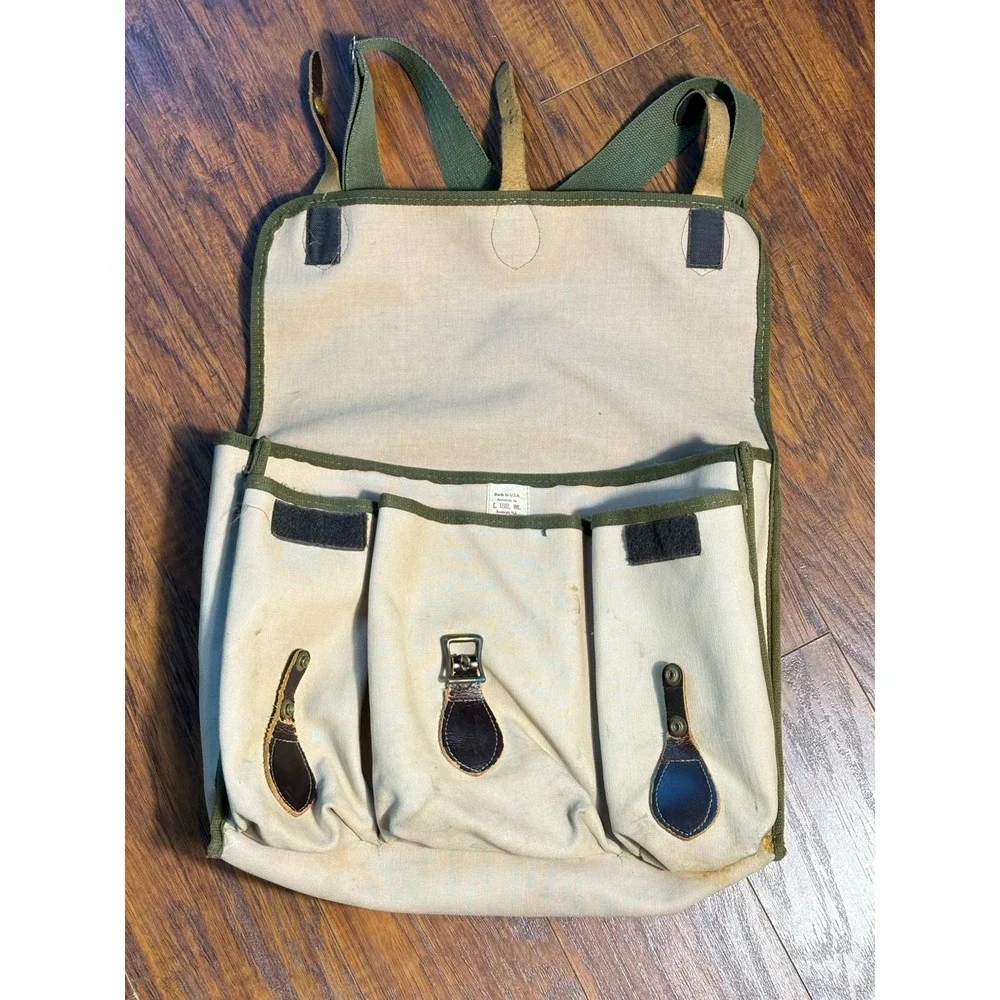 Vintage Tan Leitz Canvas Leather Messenger Bag Camera Bag Utility Grunge